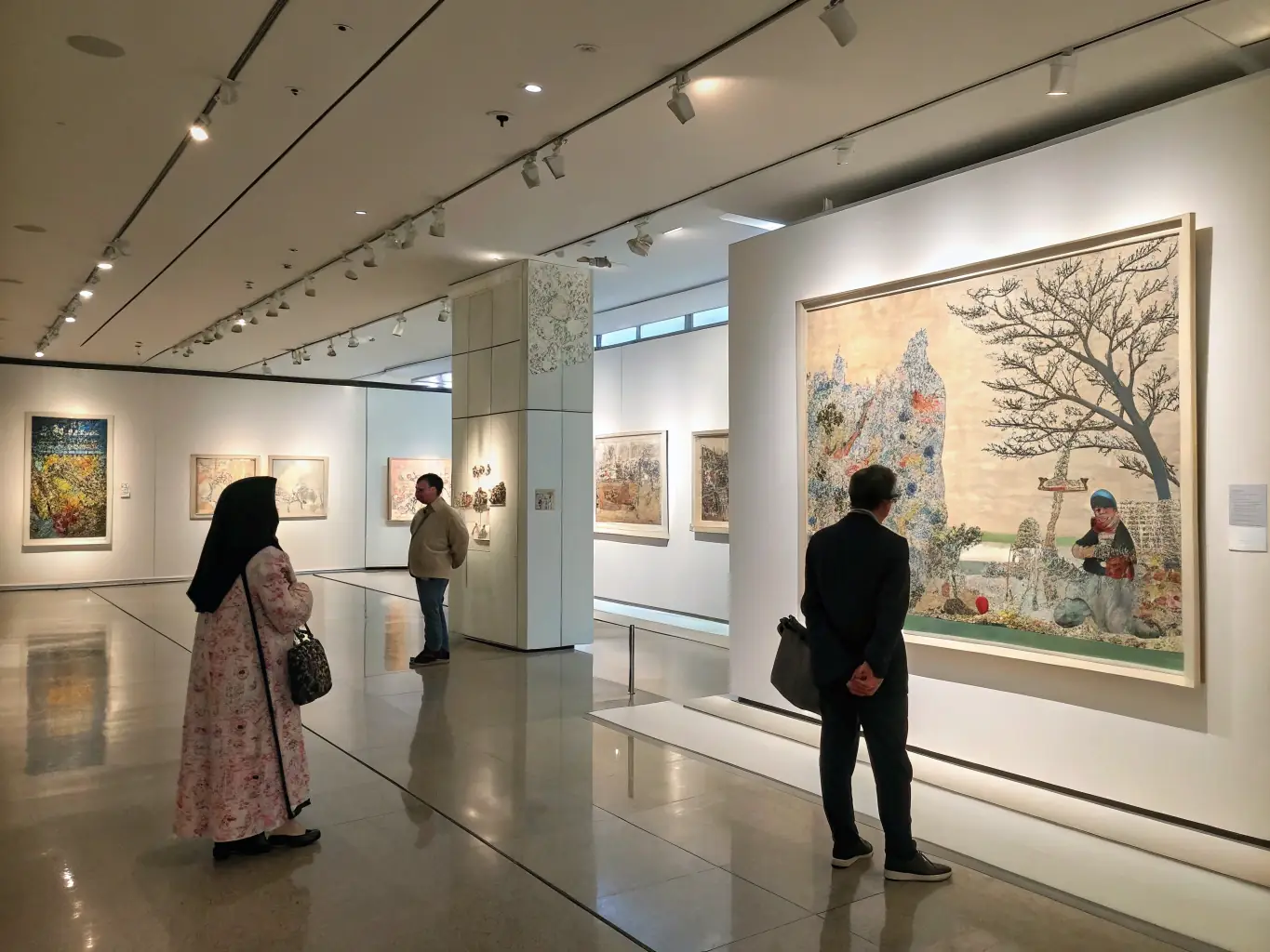 A dynamic image of a curated exhibition featuring contemporary artists' books, emphasizing themes of cultural exchange and social cohesion.